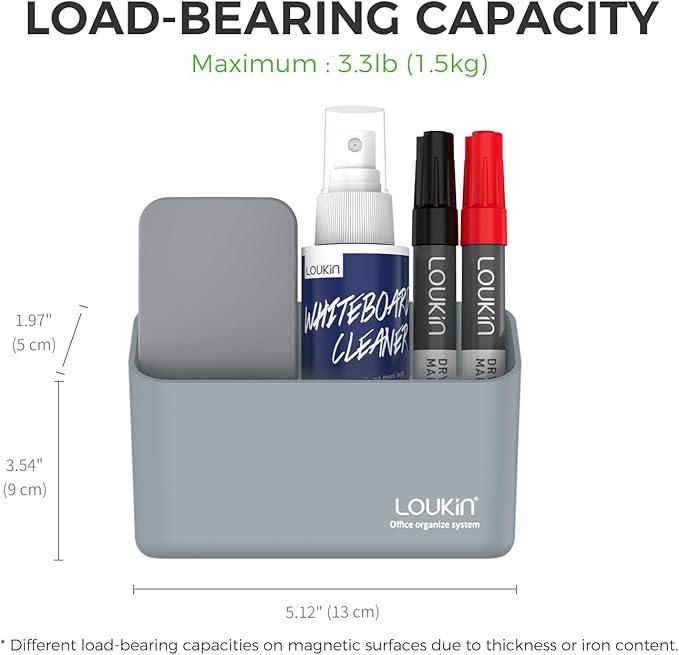 loukin Magnetic Marker & Remote Control Organizer, Dry Erase Marker Holder - Image 4