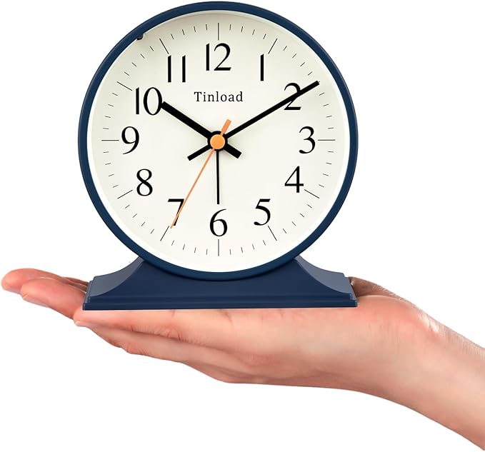 4.5"Retro Analog Alarm Clock, Vintage decor, Super Silent Non Ticking Small - Image 3