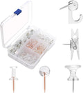 Clear Push Pins Set, 5 Styles 125-count Thumb Tacks Map Pins, Steel Point and by Yalis