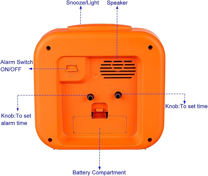 Tinload 5.5" Large Analog Alarm Clock • Silent Non Ticking • Gentle Wake • Beep - Image 5