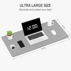 Auhoahsil Felt Desk Mat, Minimalist Large Mouse Pad XXL 35.5 x 15.7 in - Image 2