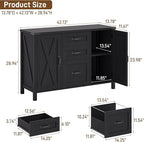 Vabches File Cabinet with 3 Drawers, Farmhouse Lateral File Cabinet Fits Files - Image 3