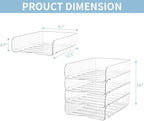 OUTIOE 4-Tier Paper Organizer for Desk, Stackable Desk Organizer Paper Tray - Image 4