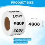 PATIKIL 0.8 x 1.6 Inch Inventory Number Sticker, 1 Roll 4001 to 5000 - Image 2