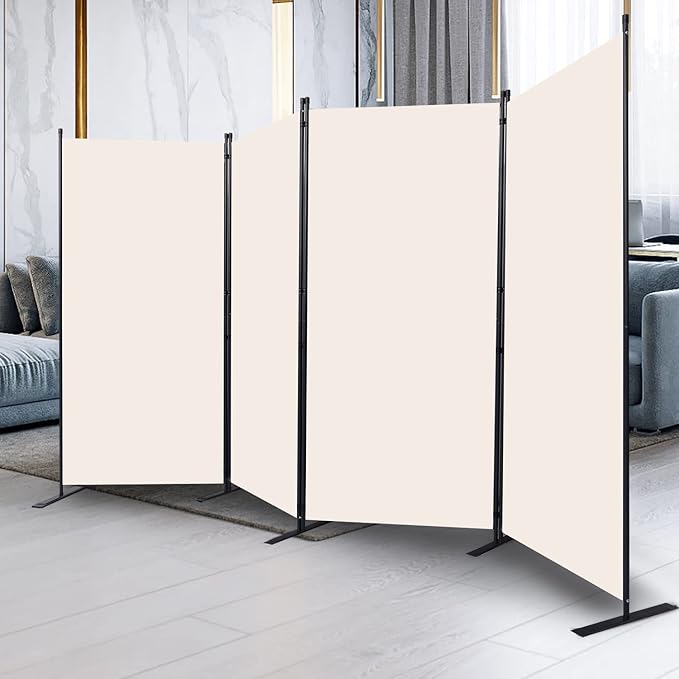 CHOSENM Room Divider, 4 Panel Folding Privacy Screens - Image 6