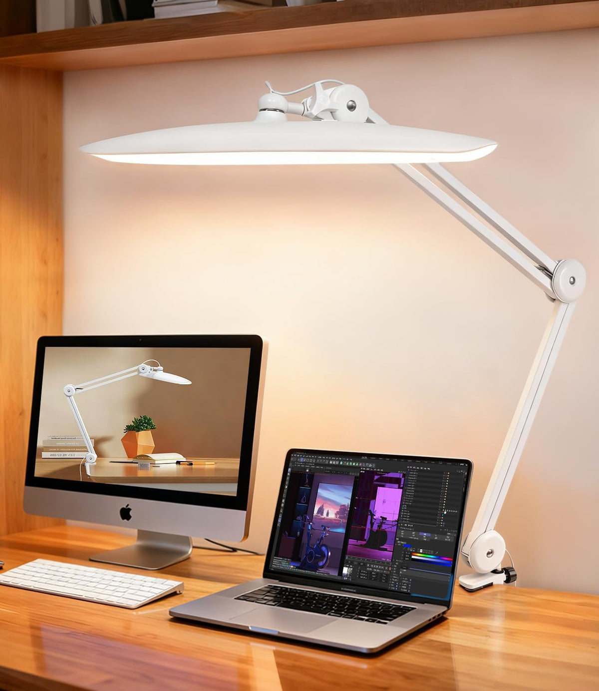 Led Desk Lamp with Clamp, Eye Caring Architect Desk Light for Home Office, Du...