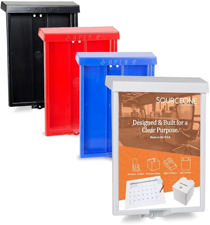 SOURCE ONE Outdoor Real Estate Style Brochure Holder Color Variety White - Image 2