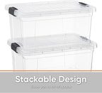 Superio Storage Bins with Lids- 2 Pack, 6.6 Qt Clear Boxes - Image 3