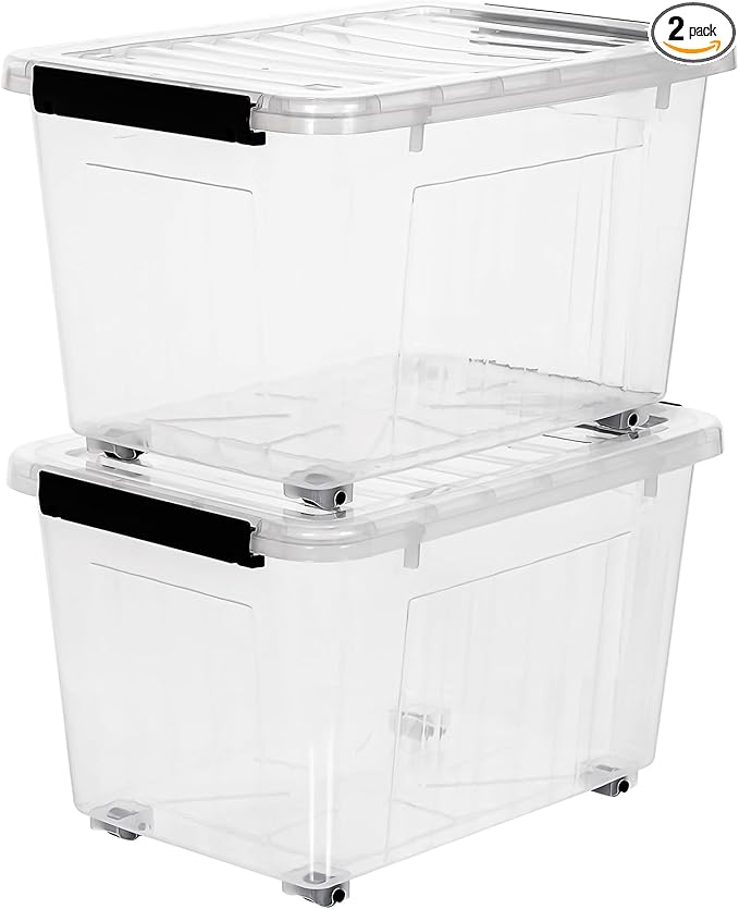 Citylife 54 QT Clear Plastic Storage Bins by Anywish