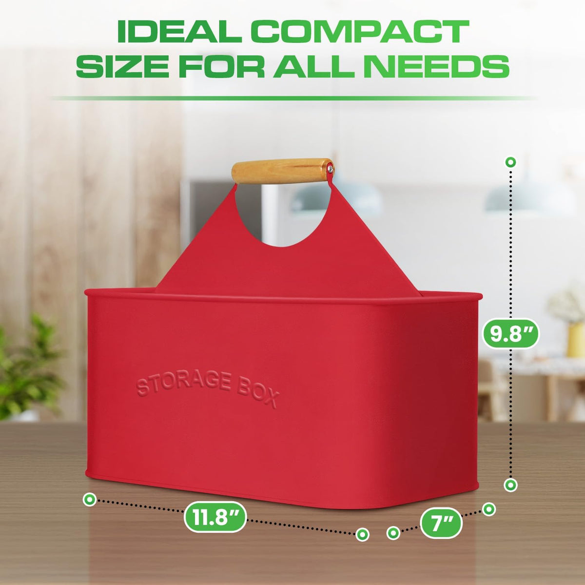 Plexon Metal Utensil Caddy With Handle - Farmhouse Kitchen Utensil Holder