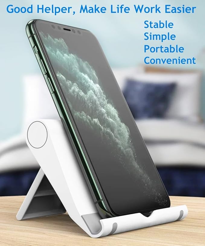 JUSDIQIR Cell Phone Stand for Desk Foldable Cell Phone Holder Desk Tablet - Image 6