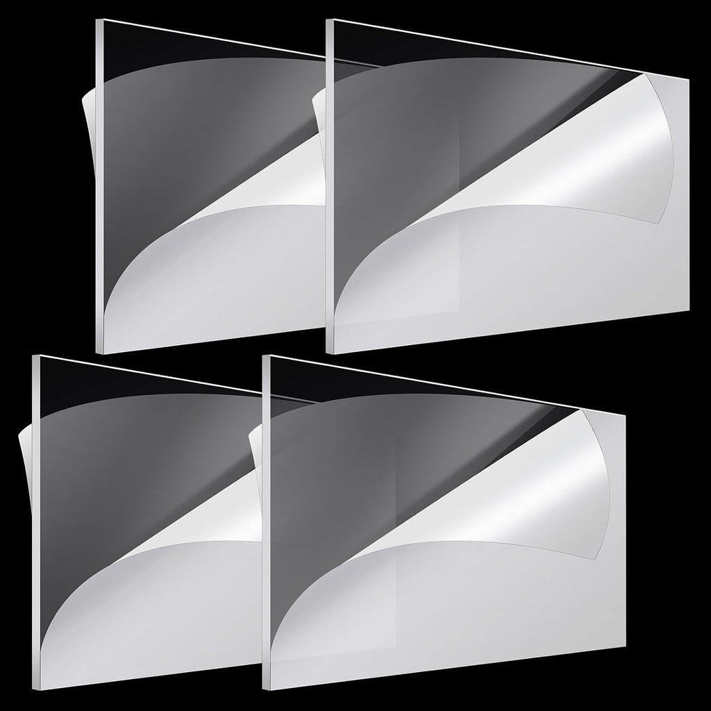 Roowest 4 Pcs 24 x 48 Inch, 1/4 Inch Thick Clear Acrylic Plexiglass Sheets