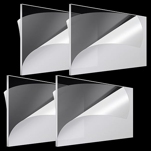 Roowest 4 Pcs 24 x 48 Inch, 1/4 Inch Thick Clear Acrylic Plexiglass Sheets by Roowest