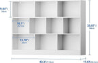 Cozy Castle White Bookshelf, 3-Tier Open Shelf Bookcase, 10 Cube Storage - Image 2