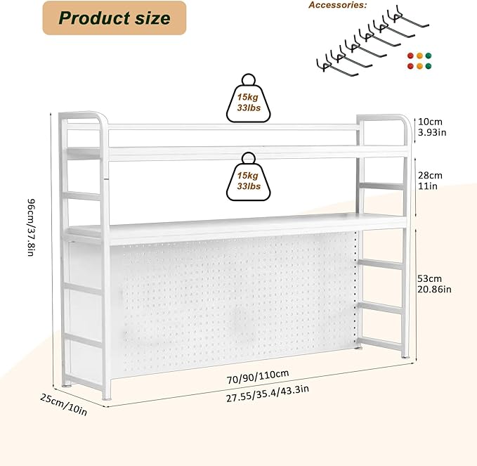 ZWCQSYS 2-Tier Desktop Bookshelf Hutch - Image 2