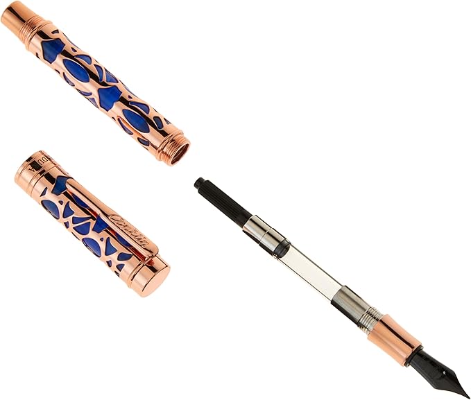 Conklin Endura Deco Crest Fountain Pen in Blue, Extra Fine Nib, Premium Writing - Image 3