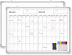 Lincia 36" x 12" Magnetic Horizontal 2 Month Dry Erase Calendar by Lincia