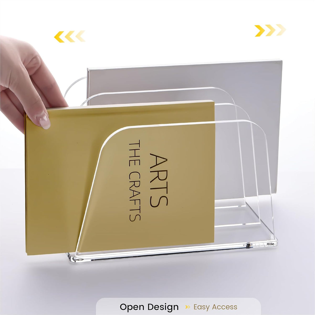 YUXUN Desk File Organizer,3-Section Vertical Clear Acrylic Desk Organizer Fil...