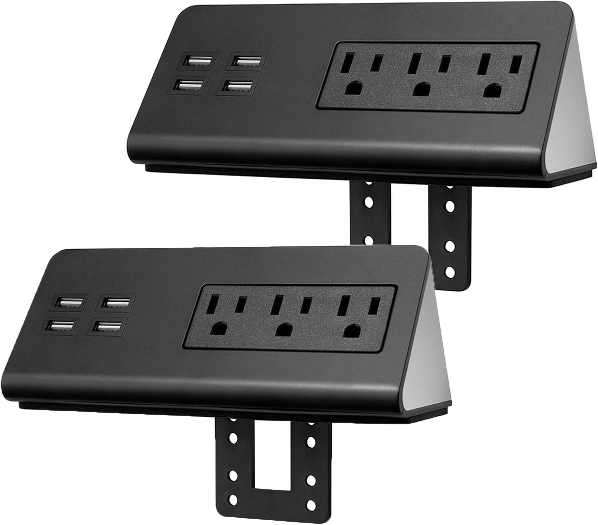 Emerising 2-Pack Desk Edge Mount Power Strips