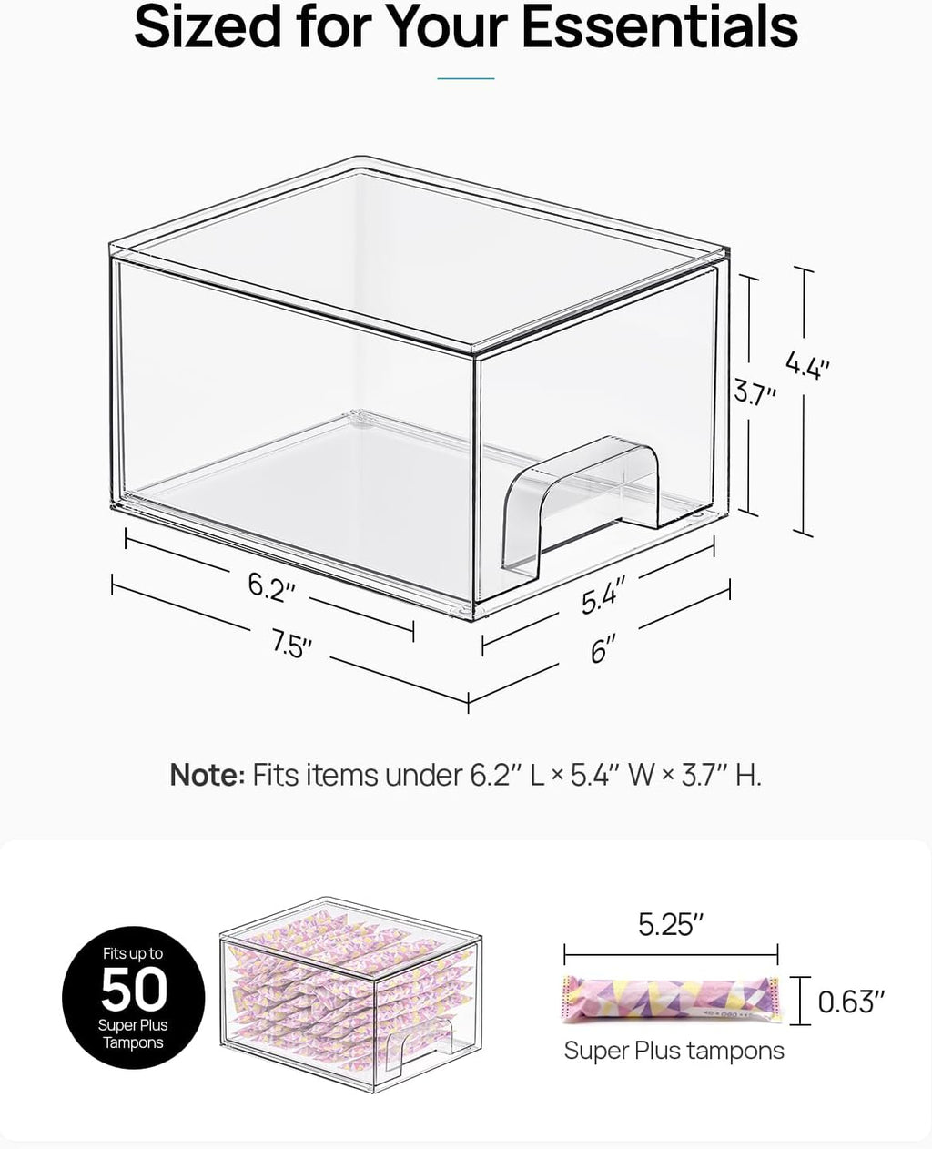 vtopmart 6 pack small clear stackable storage drawers shown in use