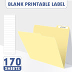 File Folder, PANDRI 170 Pack File Folder, 1/3 Cut Tab, Letter Size, Filing - Image 3