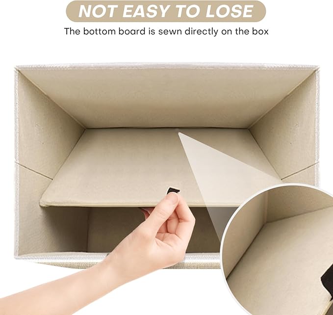 Bagnizer Large 22 Quart Linen Fabric Foldable Storage Bin Cube Organizer Basket - Image 4
