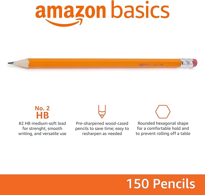 Amazon Basics Wood-Cased #2 Pencils, Pre-sharpened, HB Lead Bulk Box - Image 2