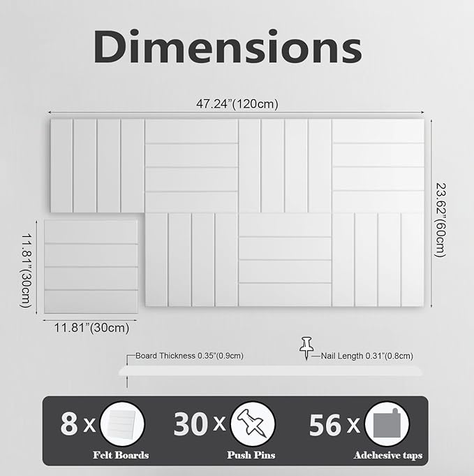 G Gamit Large Felt Wall Tiles Bulletin Board, Large Cork Board Alternative - Image 2