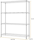 M MZG 5-Shelf Storage Shelves, Wire Shelving Heavy Duty Metal Storage Shelving - Image 3