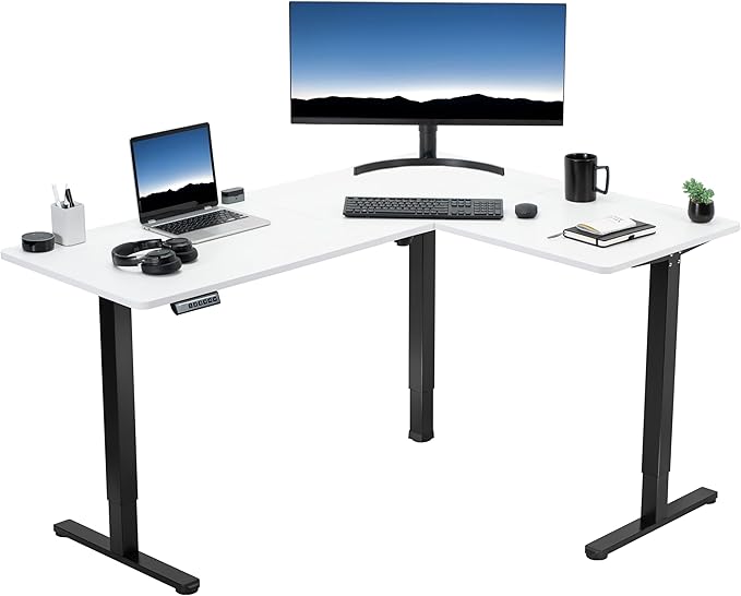 VIVO Electric Corner 63 x 47 inch L-Shaped Standing Desk, Memory Height by VIVO