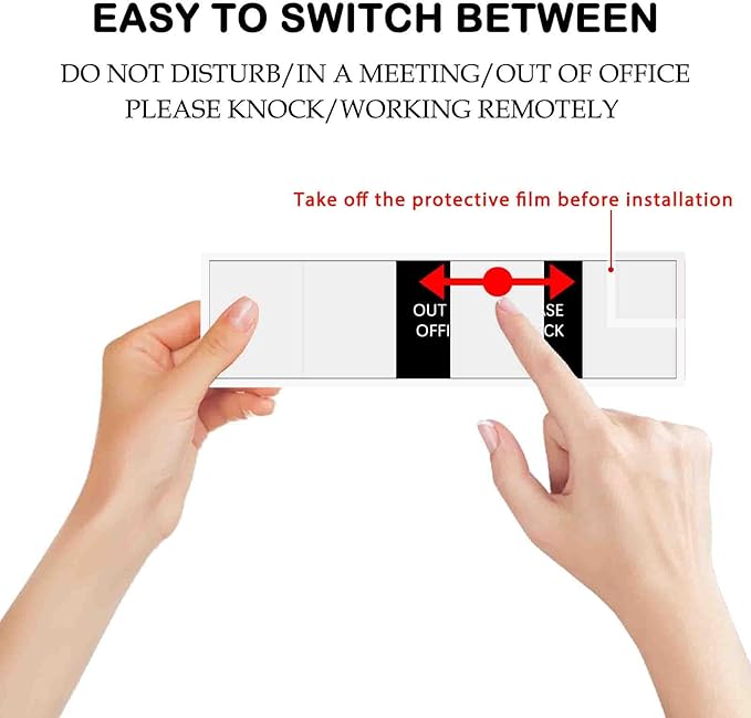 Office Door Sign, Privacy Sliding Message Sign, Do Not Disturb/Please Knock/Out - Image 5