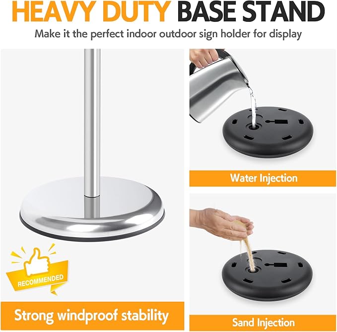 RedChili 2 Pack Sign Holder Stand 8.5x11 Inch, Adjustable Floor Standing Sign - Image 6