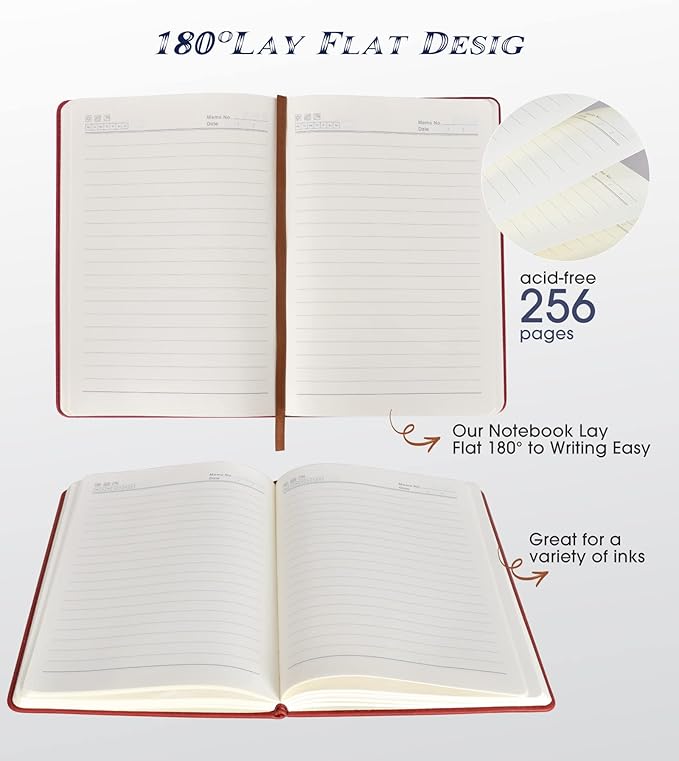 Biuwory Lined Journal Notebook for Women Men, 256 Pages A5 Hardcover Leather - Image 5