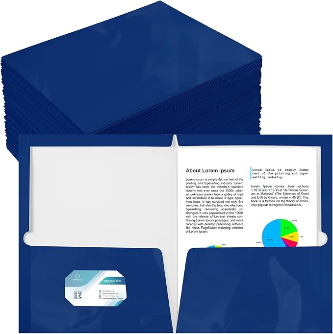 Yeaqee 100 Pack 2 Pockets Glossy Laminated Paper Folder First Day of School by Yeaqee