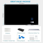 Magnetic Glass Dry Erase Board White Board Wall Mounted Whiteboard, Large - Image 7