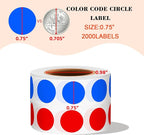 PARLAIM 2 Rolls 2000PCS 3/4" Round Circle Color-Code Dot Stickers, 2 Color - Image 2