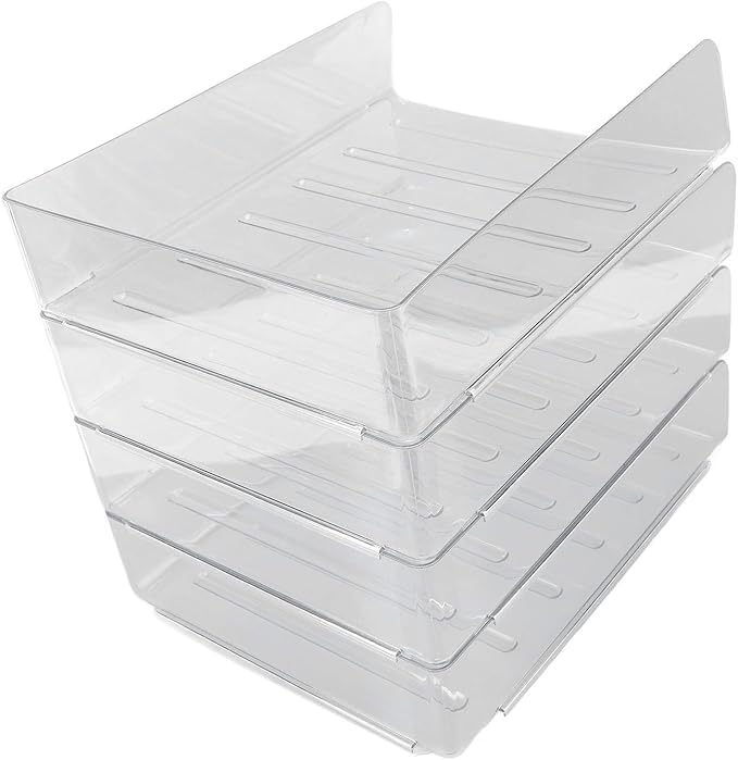 Jeanoko Desk Letter Tray Set Transparent Stackable Organizer - Image 2