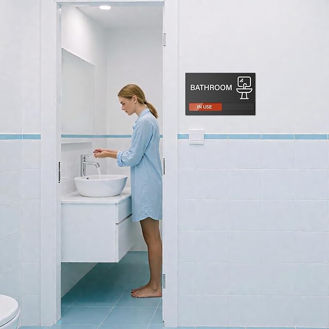 Bathroom Door Signs, Available In Use Sliding Sign, Do Not Disturb, Vacant - Image 7