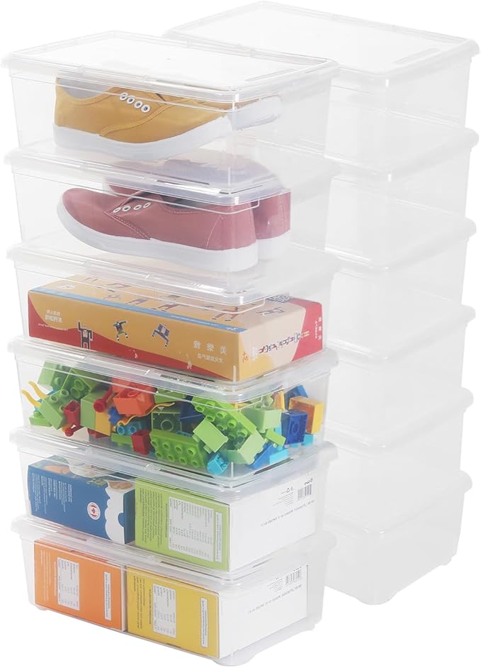 Naivees Shoe Storage Box Clear Plastic Stackable Storage box by Naivees