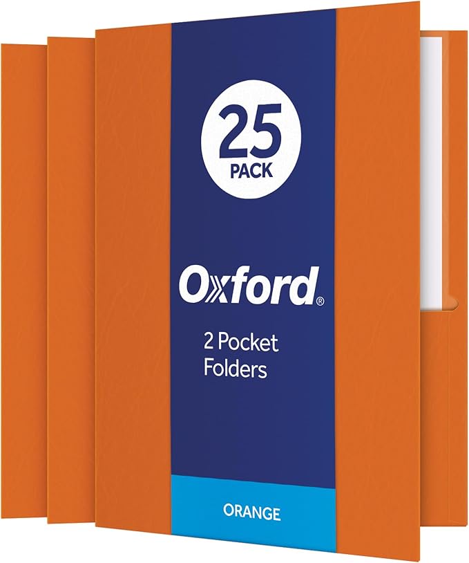 Oxford Twin-Pocket Folders, Textured Paper, Letter Size, Holds 100 Sheets by Oxford