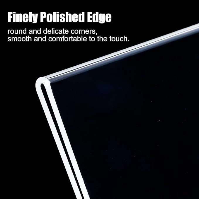 xydstay 6pack 8.5x11 Acrylic, L Shape Clear Plastic, Menu Holder, Unbreakable - Image 6