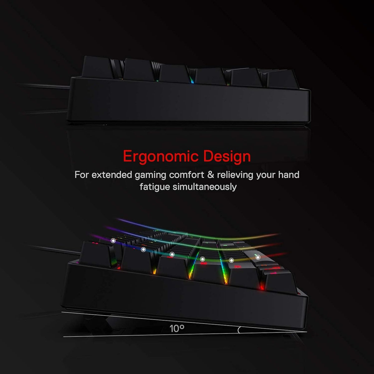 Redragon K582 Wired RGB Mechanical Gaming Keyboard, 104-Key Standard Layout