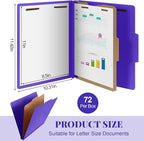 Skyygemm 72 Pcs Classification Folders Letter Size, 1 Divider Pressboard File - Image 2