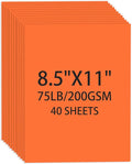 Cardstock 8.5 X 11, 40 Sheets, Pumpkin Orange Card Stock, 75lb/ 200gsm Orange by Ciphyfee