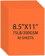 Cardstock 8.5 X 11, 40 Sheets, Pumpkin Orange Card Stock, 75lb/ 200gsm Orange by Ciphyfee