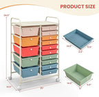 LDAILY 15 Drawer Rolling Storage Cart, Rolling Cart - Image 3