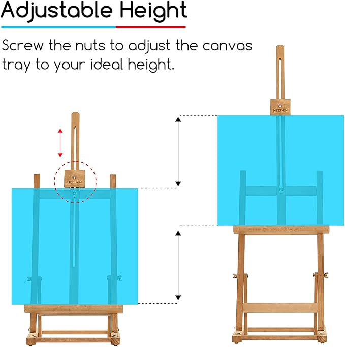 MEEDEN Large Wooden Tabletop H-Frame Easel, Solid Beech Wood Table Easel - Image 2