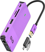 USB Docking Station GIQ USB C HUB USB 3.0 to Dual HDMI VGA Adapter Triple by GIQ