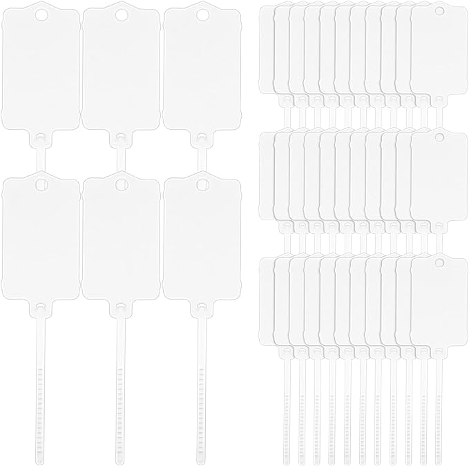 LeonBach 100 PCS Plastic Shipping Tags, 1.46" x 2.48", Waterproof Labels by LeonBach