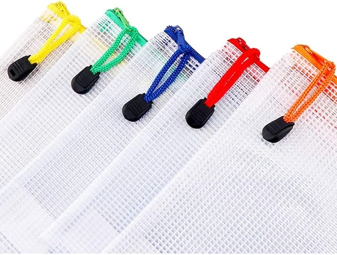 Oaimyy-18 Pcs-3"x 5"-Plastic Mesh Zipper Pouch Document Folders Bag Zipper Zip - Image 6